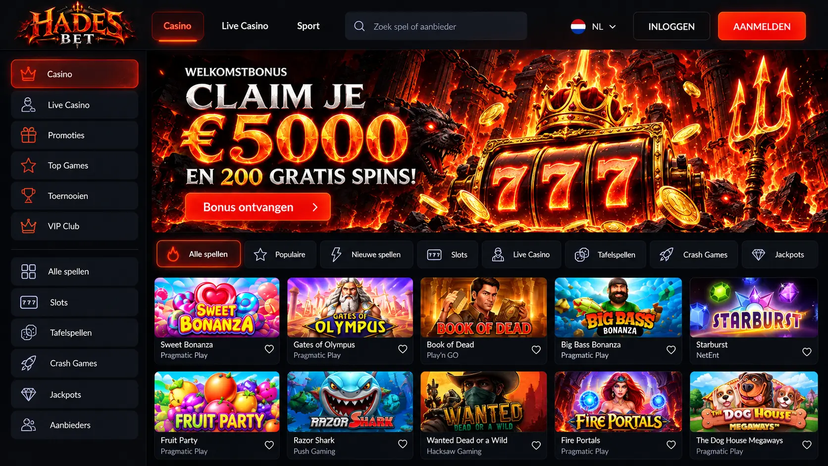 Hadesbet Casino Nederland: Spelaanbod, Live Tafels en Betalingen image 3